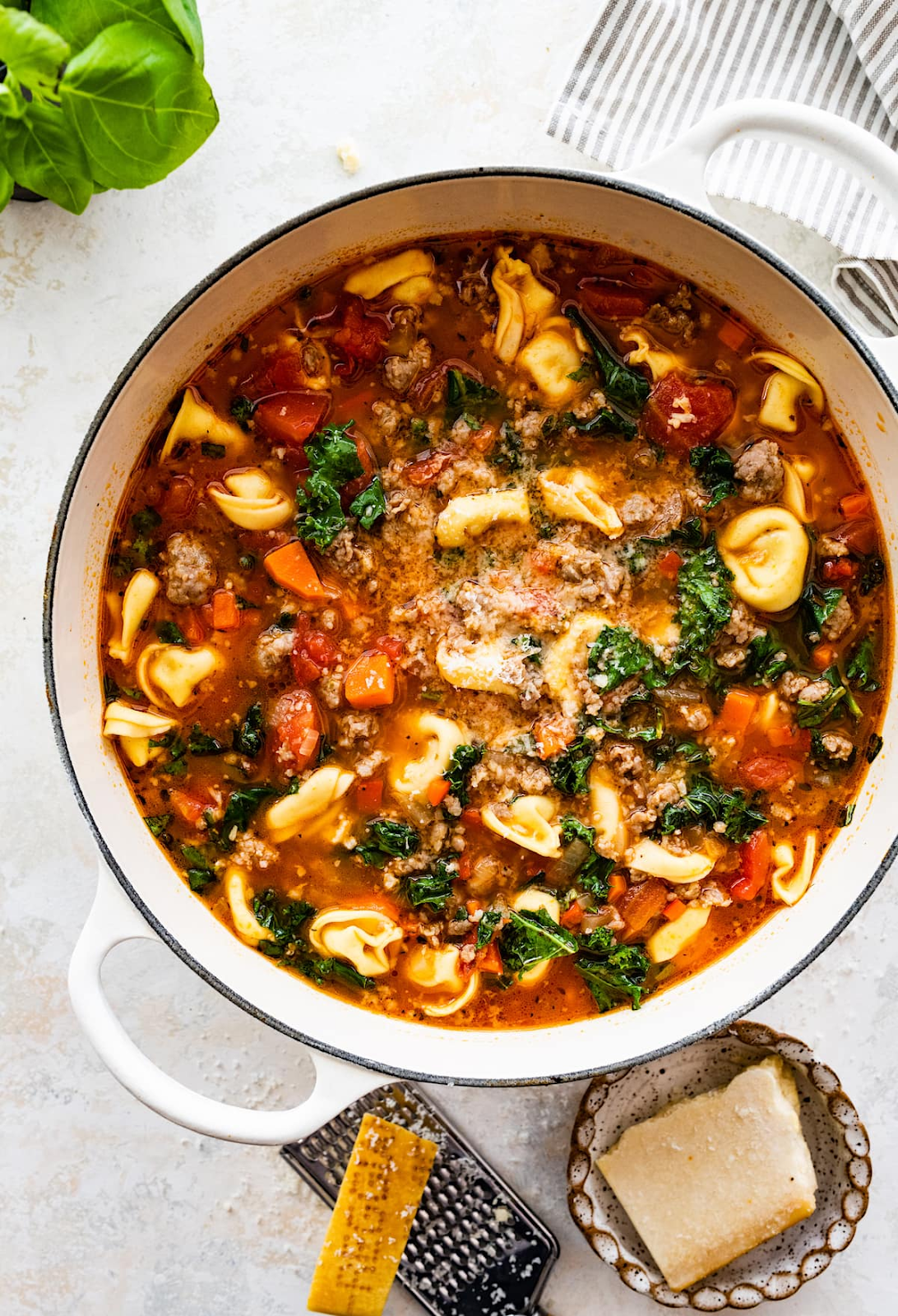Italian Sausage Tortellini Soup  